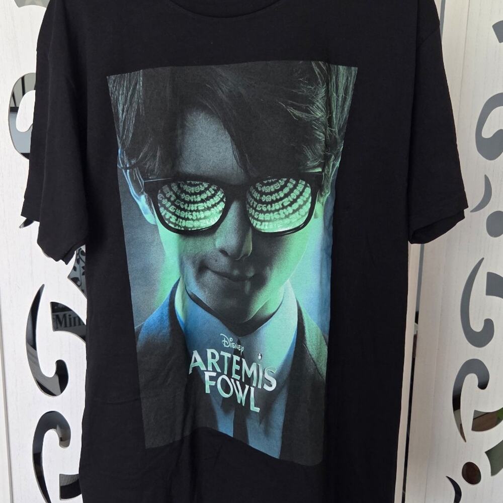 Disney Artemis Fowl Criminal Mastermind Double Sided Graphic T-Shirt Black Large